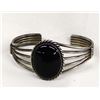 Image 1 : Elegant Navajo Sterling Onyx Cuff Bracelet