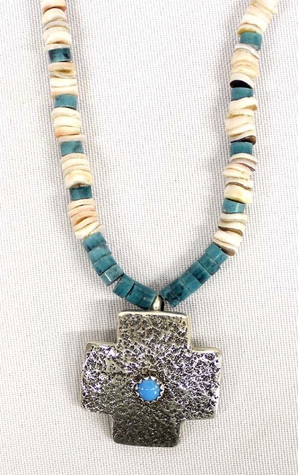 Navajo Sterling Turquoise & Shell Heishi Choker