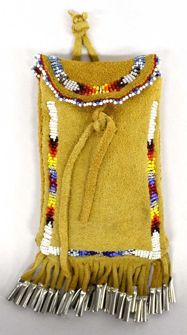 Native American Beaded Leather Possibles Bag