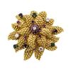 Image 1 : 3.34 ctw Emerald, Sapphire, Ruby and Diamond Pendant-Pin - 22KT Yellow Gold