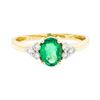 Image 2 : 1.08 ctw Emerald And Diamond Ring - 14KT Yellow Gold