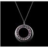 14KT White Gold 1.00 ctw Pink Sapphire Pendant With Chain