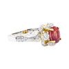 2.37 ctw Orange Sapphire And Diamond Ring - 18KT White And Yellow Gold