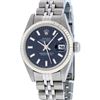 Rolex Ladies Stainless Steel Blue Index 26MM Quickset Datejust Wristwatch
