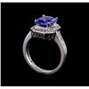 Image 4 : 2.12 ctw Tanzanite and Diamond Ring - 14KT White Gold