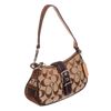 Image 2 : Coach Brown Monogram Canvas Suede Trim Pochette Shoulder Handbag