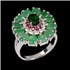 Image 2 : Natural Emerald Ruby & Chrome Diopside Ring