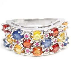 Natural  MULTI COLOR SAPPHIRE & RUBY Ring