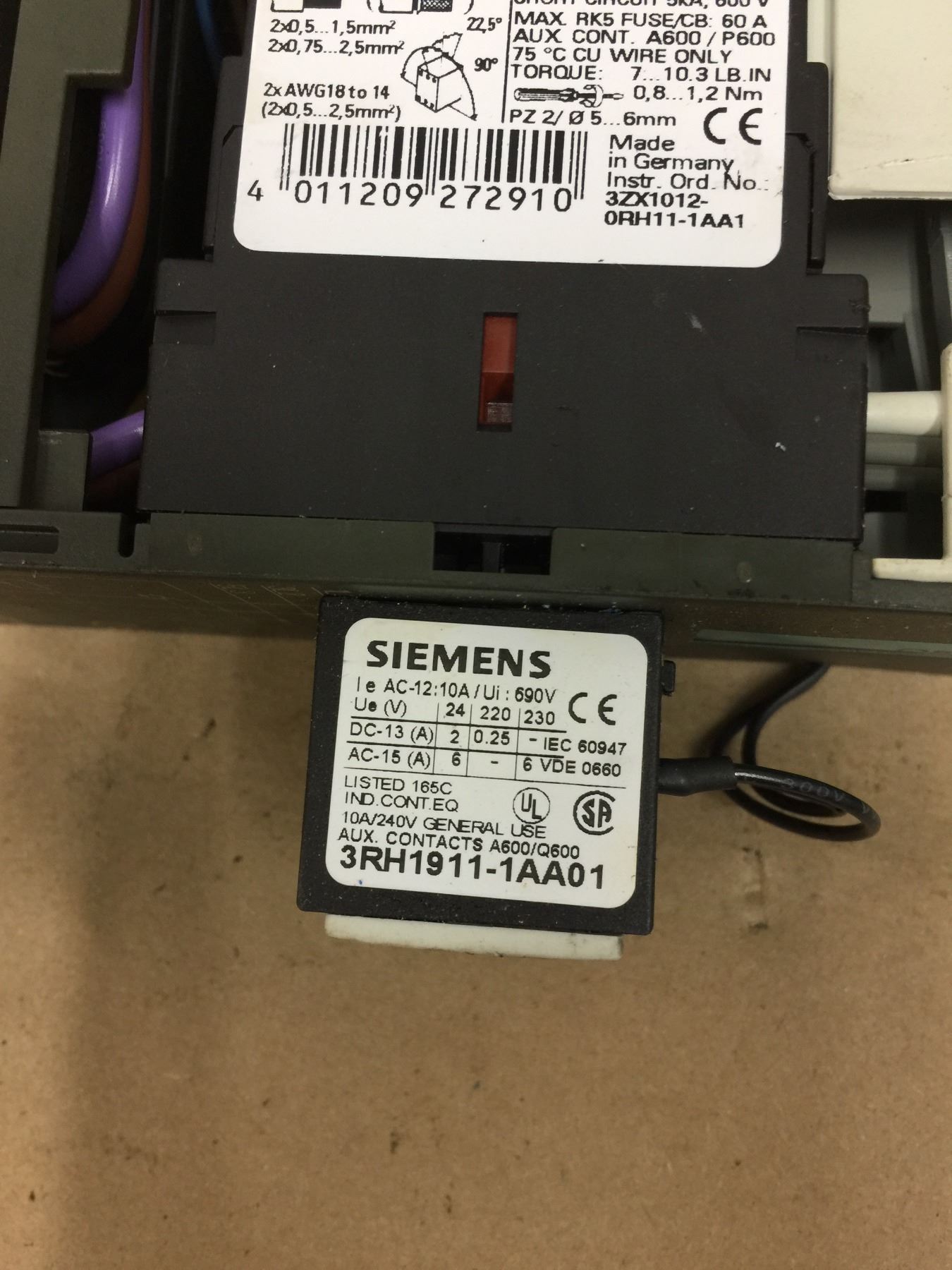 (2) Siemens Motor Starter Module *SEE PICS FOR PART NUMBERS*