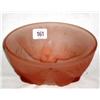 Image 1 : 7¼" COLOURED GLASS BOWL WITH BIRD OVERLAY