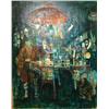Image 1 : 60" X 47½" GILT FRAMED OIL PAINTING ON BOARD "ABS