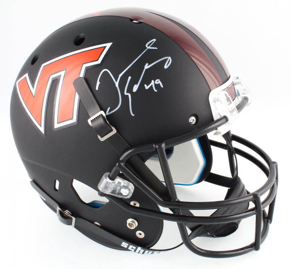 Tremaine Edmunds Signed Virginia Tech Hokies Custom Matte Black Full