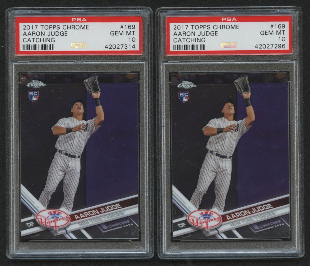 Lot of (2) PSA Graded 10 2017 Topps Chrome #169A Aaron Judge RC