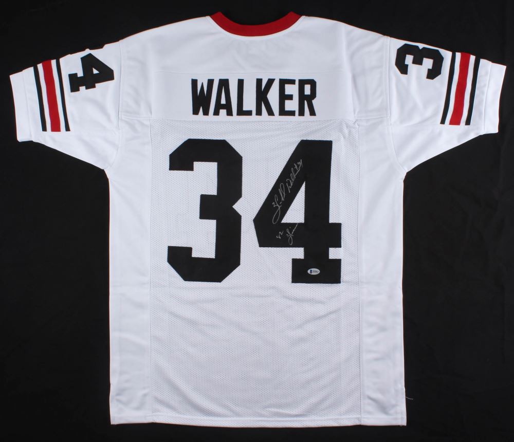 Herschel Walker Signed Bulldogs Jersey Inscribed "82 Heisman