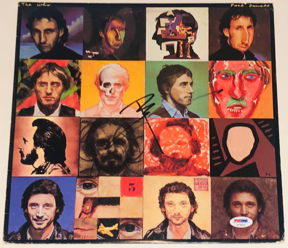 Pete Townshend Signed "Face Dances" Vinyl Record Album Cover (PSA COA)