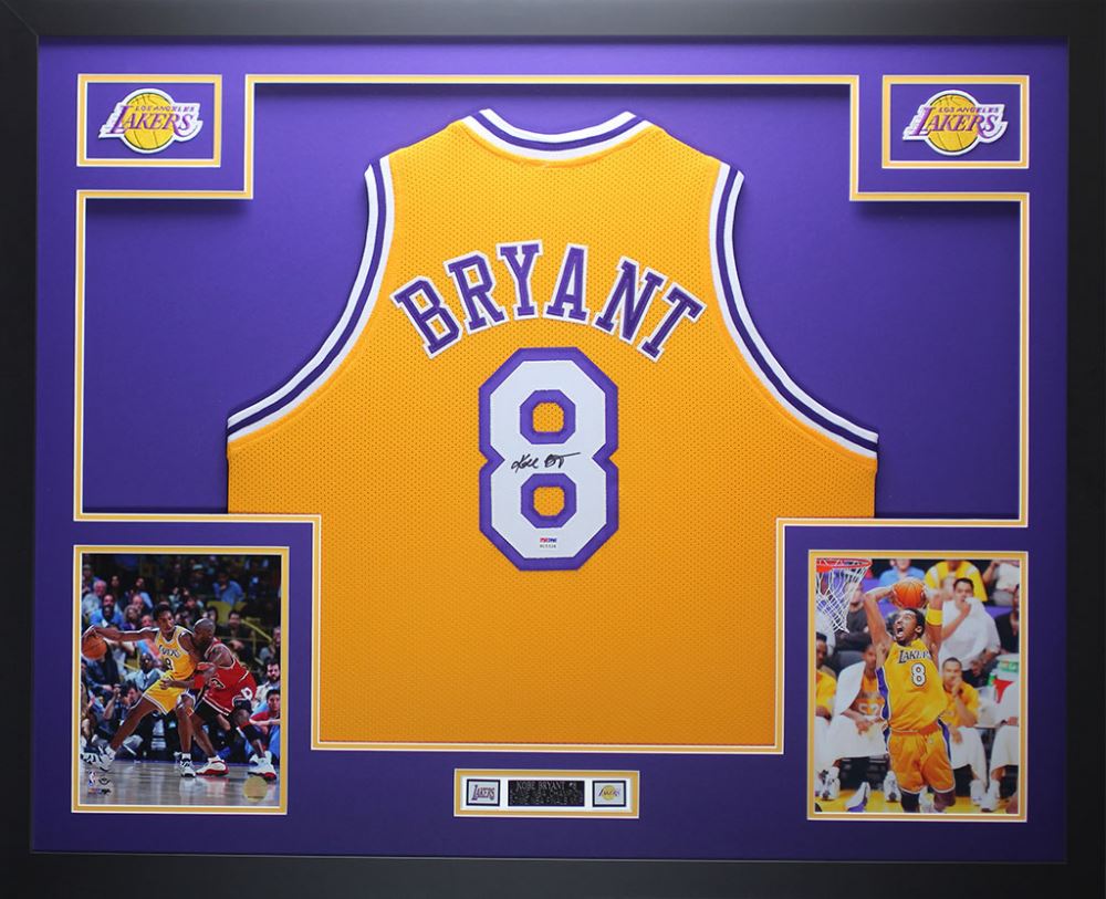 kobe signed jersey framed