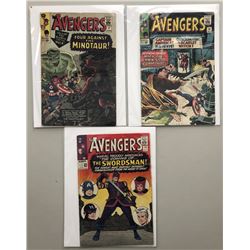 Lot of (3) 1965 "The Avengers" First Issue Marvel Comic Books with Issue #17, Issue #18  Issue #19