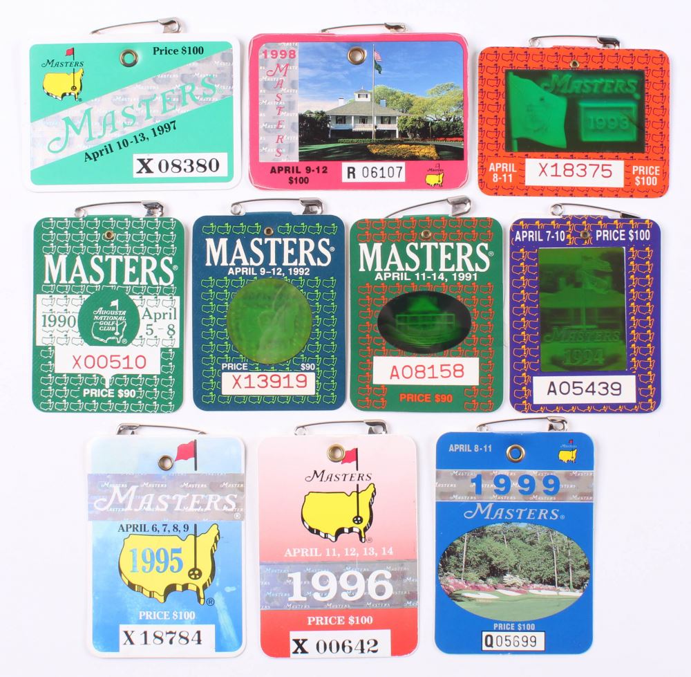 Lot of (10) 19901999 Masters Tournament Badges
