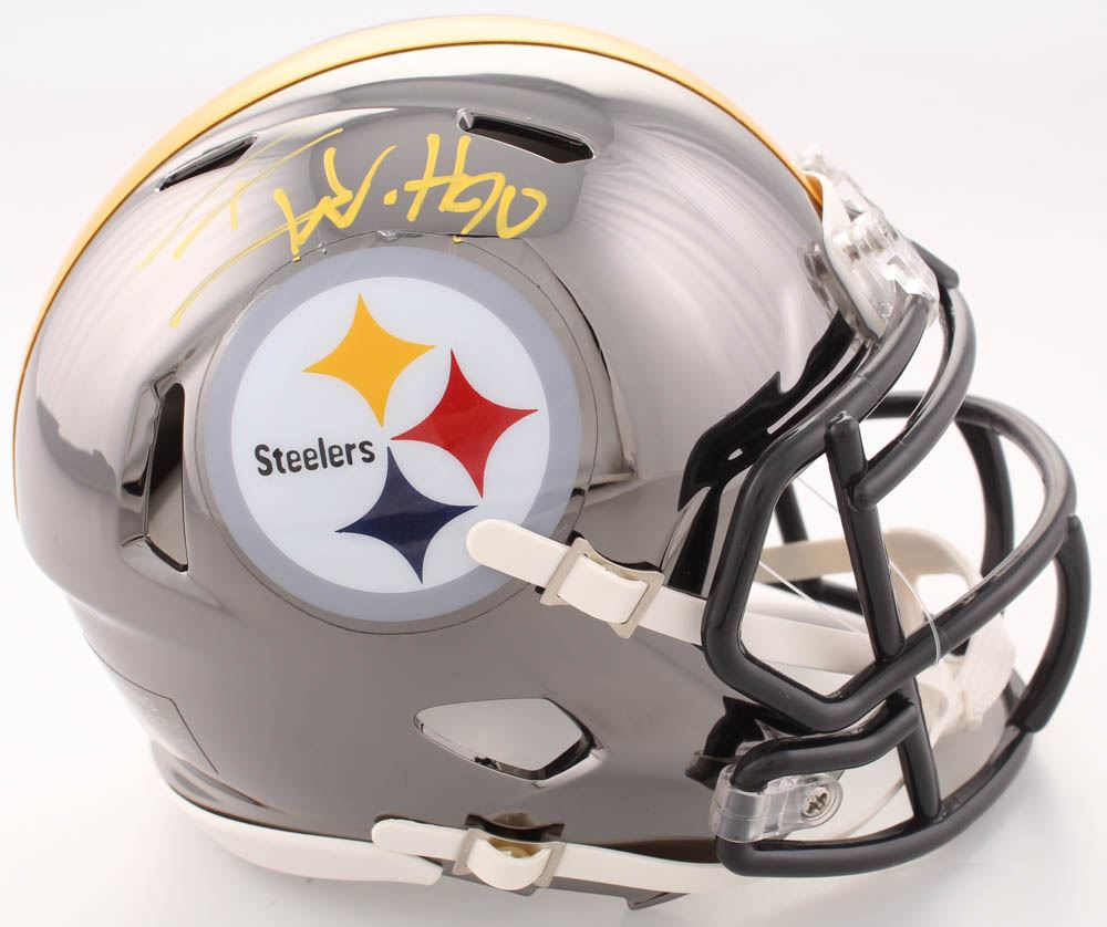 T.J. Watt Signed Pittsburgh Steelers Chrome Speed Mini Helmet (JSA COA ...