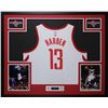 Image 1 : James Harden Signed Rockets 35x43 Custom Framed Jersey Display (Fanatics)