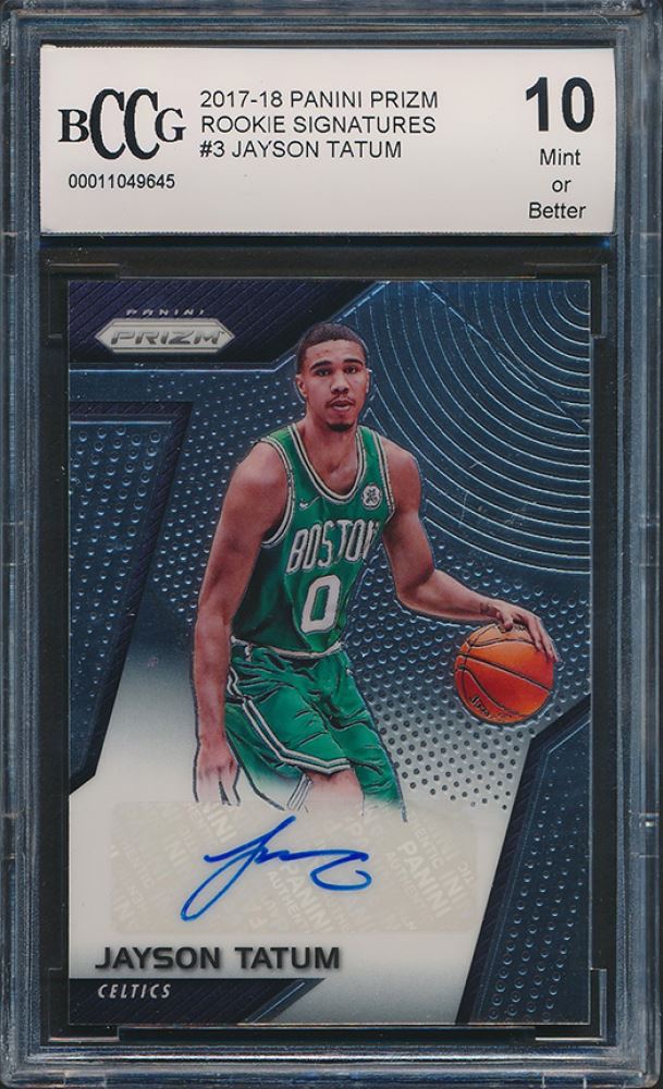 2017-18 Panini Prizm Rookie Signatures #3 Jayson Tatum RC (BCCG 10)