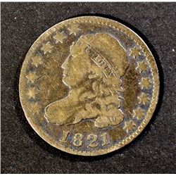 1821 BUST DIME, VG+ a few marks