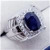 Image 2 : SILVER MEN'S SAPPHIRE CZ RING SIZE 9.5