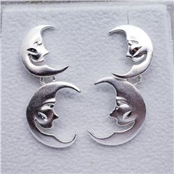 SILVER MOON DANGLE EARRINGS