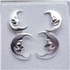 Image 1 : SILVER MOON DANGLE EARRINGS