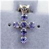 Image 1 : 10K 6 SAPPHIRE CROSS PENDANT