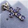 Image 2 : 10K 6 SAPPHIRE CROSS PENDANT