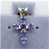 Image 3 : 10K 6 SAPPHIRE CROSS PENDANT