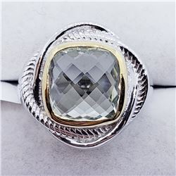 MEN'S GREEN AMETHYST RING SIZE 7