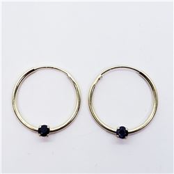 14K SAPPHIRE HOOP EARRINGS