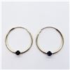 Image 1 : 14K SAPPHIRE HOOP EARRINGS