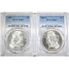 Image 1 : 1883-O & 1885 MORGAN DOLLARS  PCGS MS-63