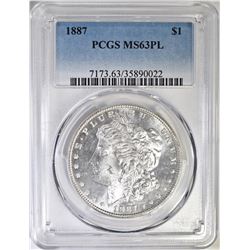 1887  MORGAN DOLLAR PCGS MS-63 PL