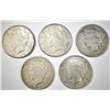 Image 1 : 5 PEACE DOLLARS