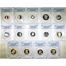 2008-S ANACS PR70 DCAM 14-COIN PROOF SET