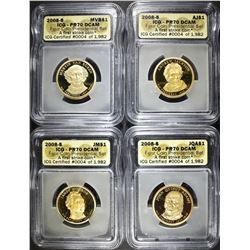 2008-S 4-COIN PRESIDNETIAL SET  ICG PR-70 DCAM