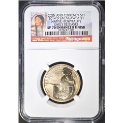 2014-D SACAGAWEA DOLLAR  NGC SP-70 ENHANCED FINISH
