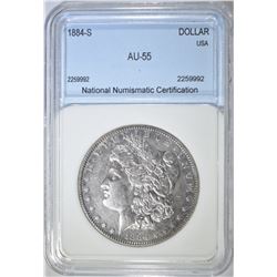 1884-S MORGAN DOLLAR NNC CH AU