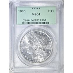 1886 MORGAN DOLLAR PCGS MS-64 OGH