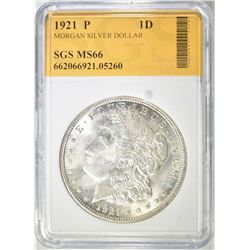 1921 MORGAN DOLLAR SGS SUPERB GEM BU