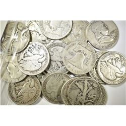 20-CIRC MIXED 90% SILVER HALF DOLLARS
