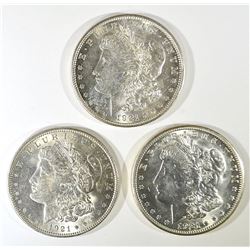 1921-P-D-S CH BU MORGAN DOLLAR SET