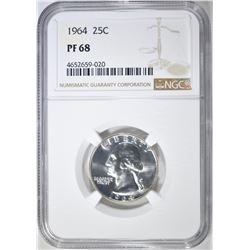 1964  NGC PF68 WASHINGTON QUARTER