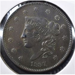 1837 MATRON HEAD LARGE CENT XF