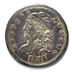 1834 CAPPED BUST HALF DIME, XF