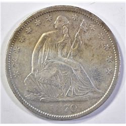 1870-S SEATED HALF DOLLAR, AU
